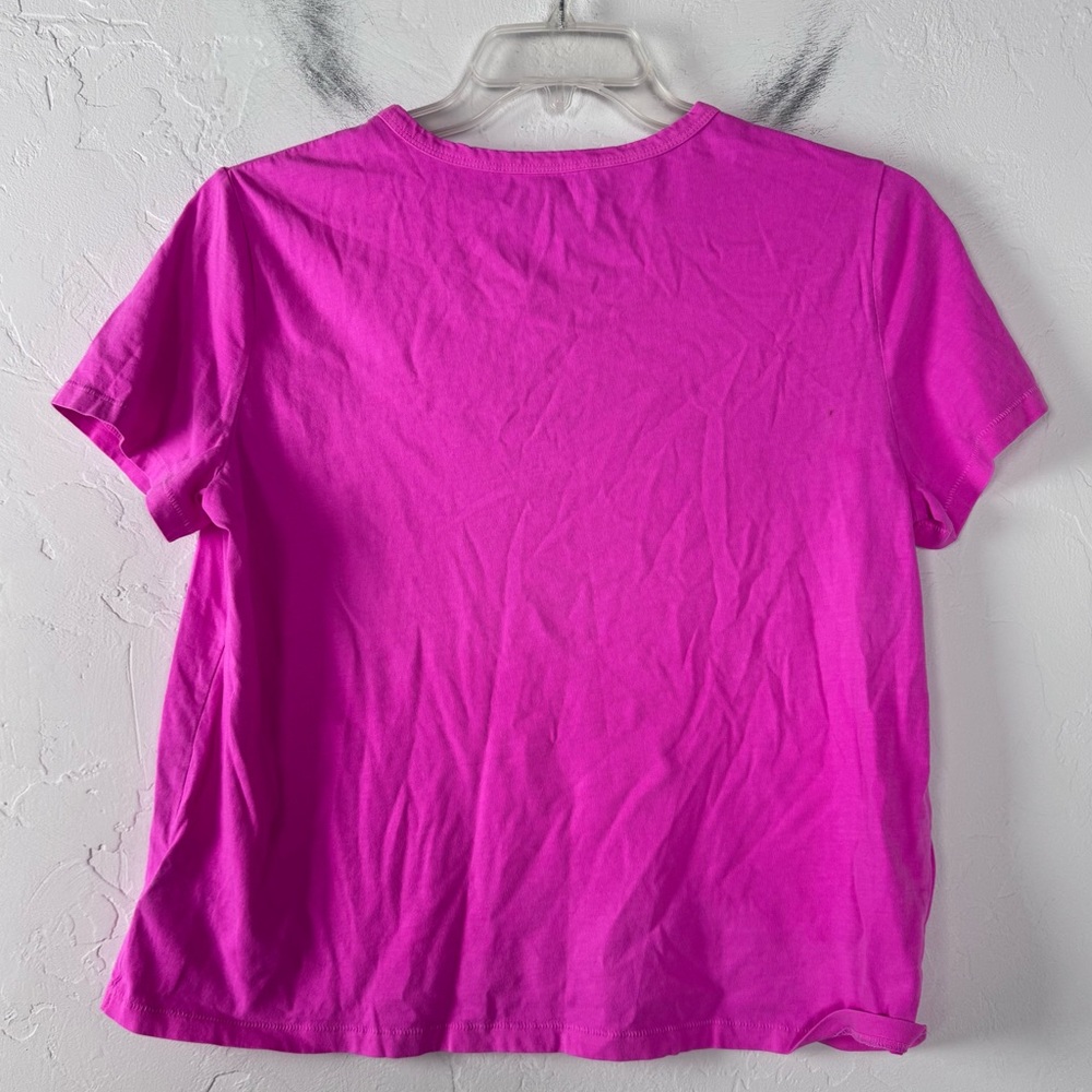 Gap Sweat Set 2 Piece Bright Neon Hot Pink Fleece Shorts Shirt Cotton Lounge - Picture 9 of 13